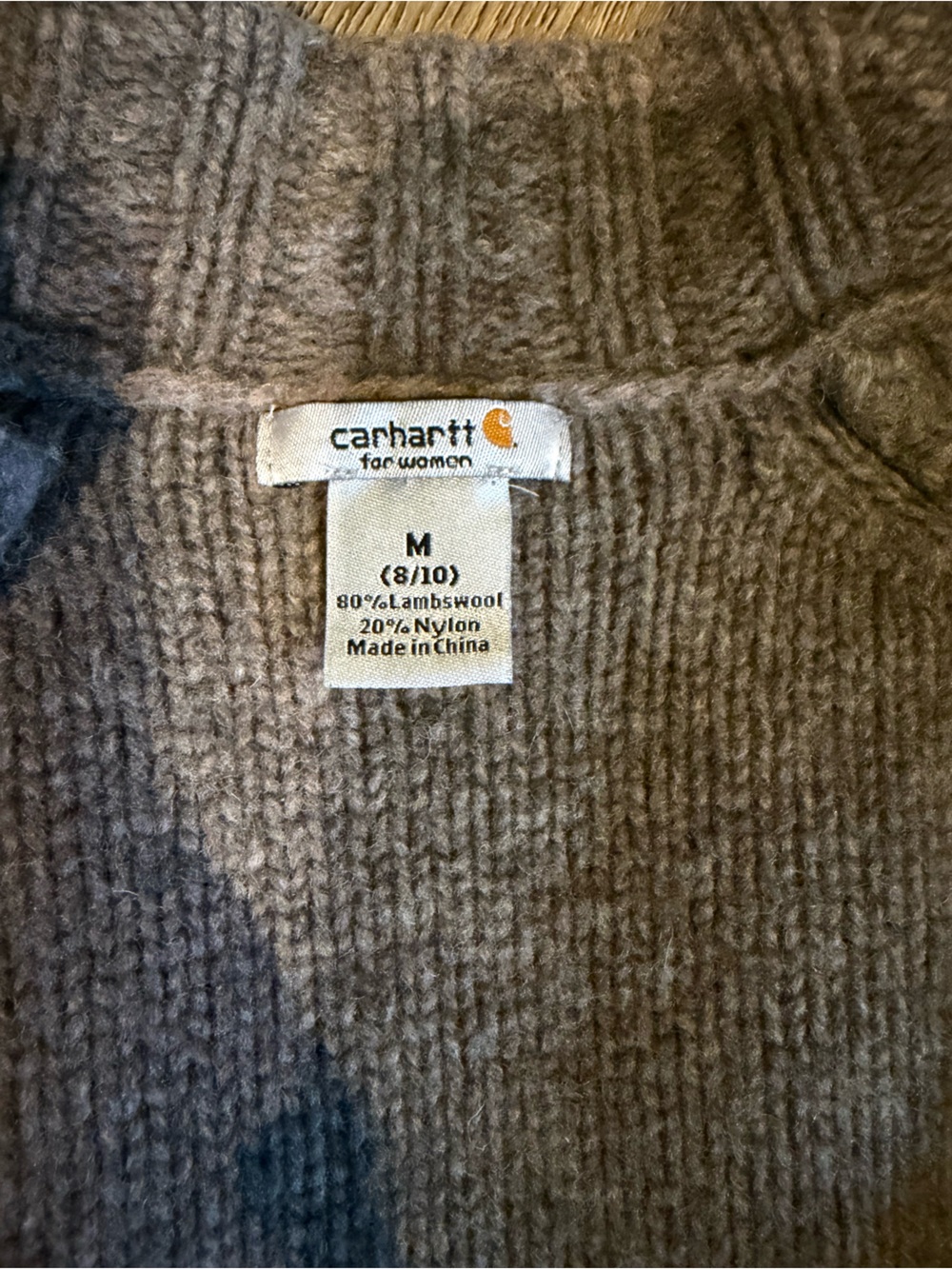 Carhartt Womens Lambswool Light Gray Knit Zip Cardigan - Picture 2 of 2